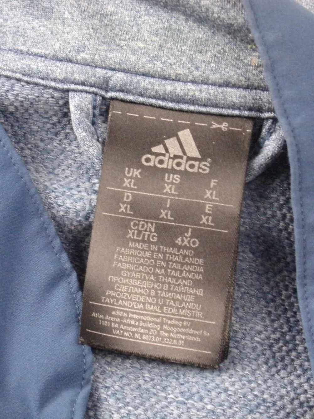 Adidas Adizero Full Zip Jacket XL Blue Logo Wicking Zip Pockets